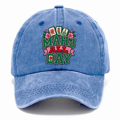 Mahj All Day Mahjong Game Night Classic Cap – Summer Sky