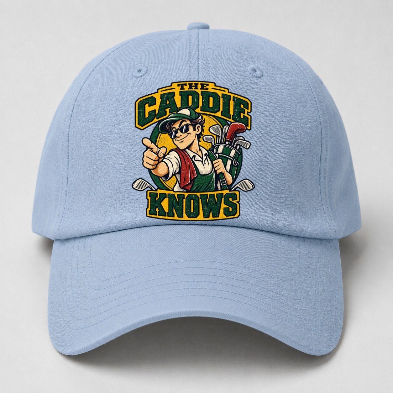The Caddie Knows Golf Life Baseball Cap – Light Blue