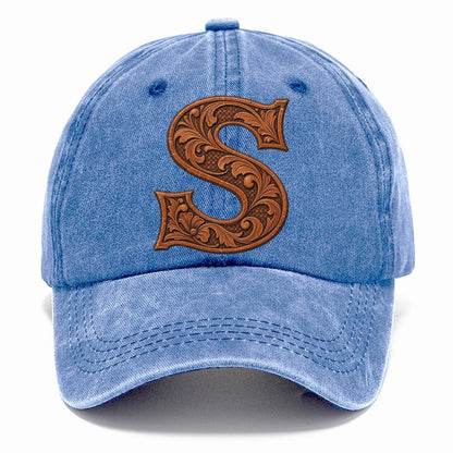 Tooled Leather S Monogram Classic Cap – Summer Sky
