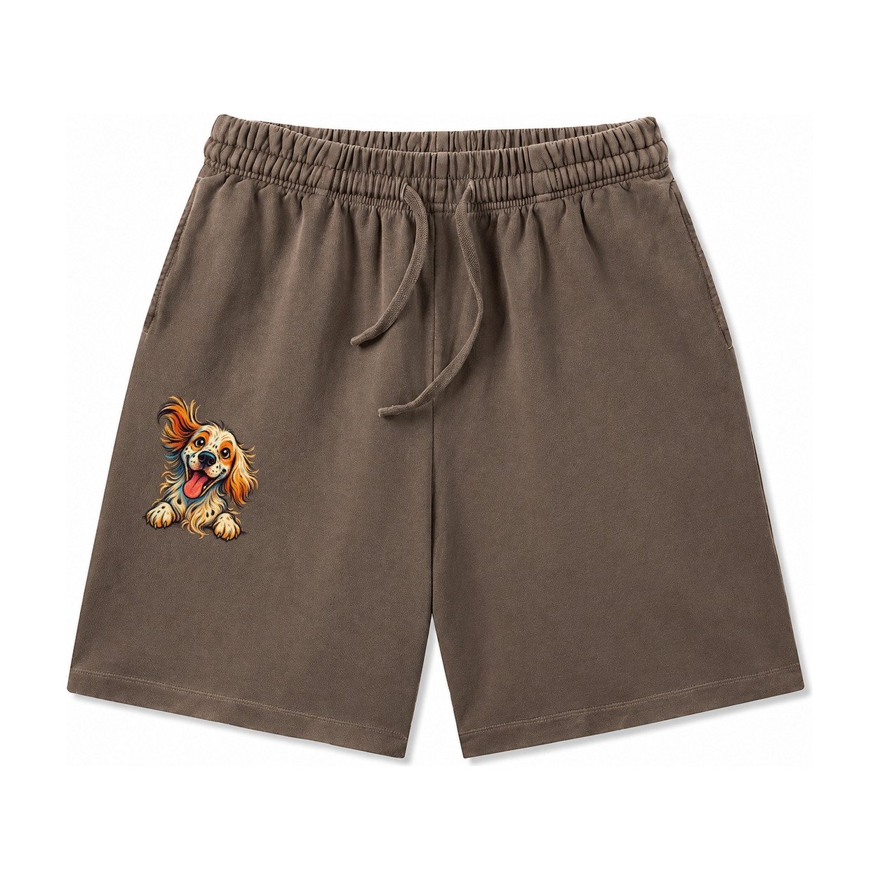 English Springer Spaniel Washed Shorts – Coffee