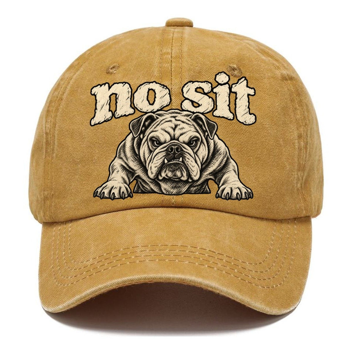 A Stocky Bulldog Planted Square On Braced Front Legs Head And Chest Only Bark For Me Classic Cap – Golden Harvest