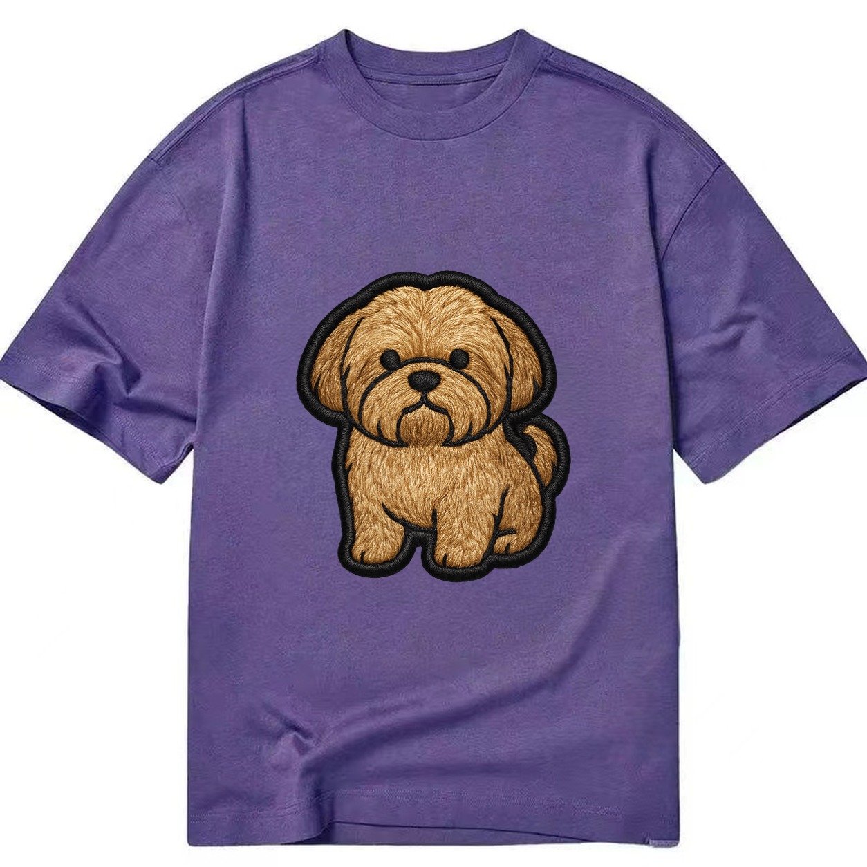 Shih Tzu Full Body Embroidered Portrait 6f81e9 Classic T-shirt – Purple