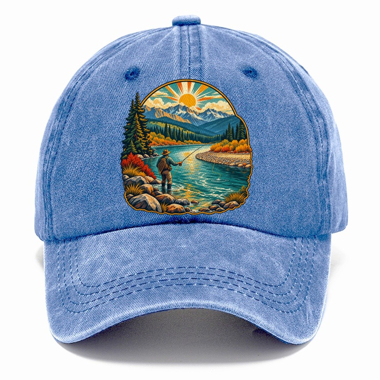River Bend Fly Water Fishing Club Classic Cap – Summer Sky