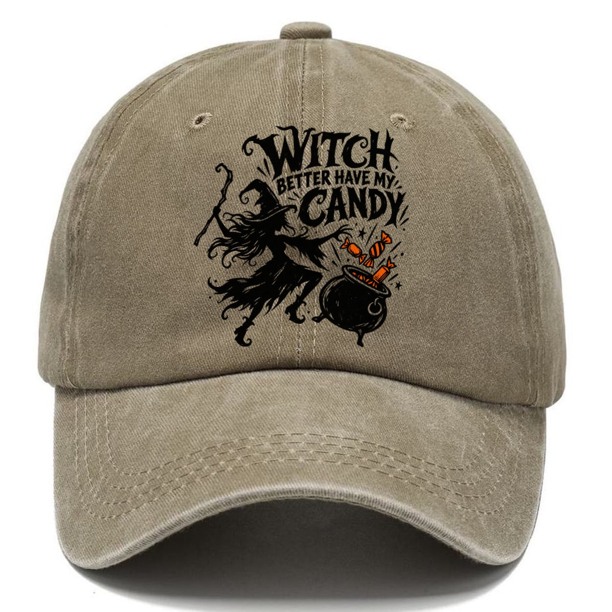 Witch Better Have My Candy Slogan Witch Magic Classic Cap – Warm Sand