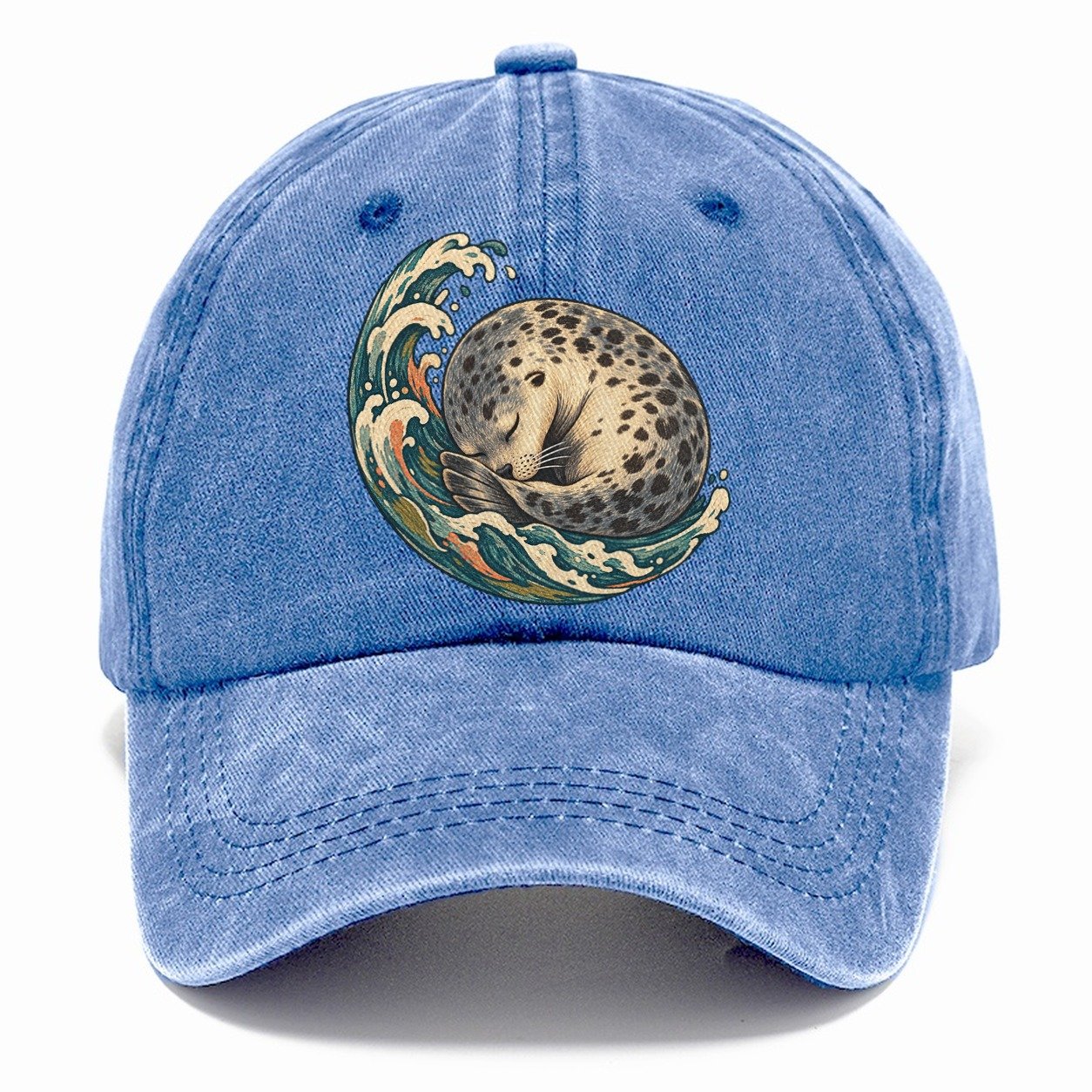 Sleeping Seal Tide Crescent Gentle Wild Classic Cap – Summer Sky