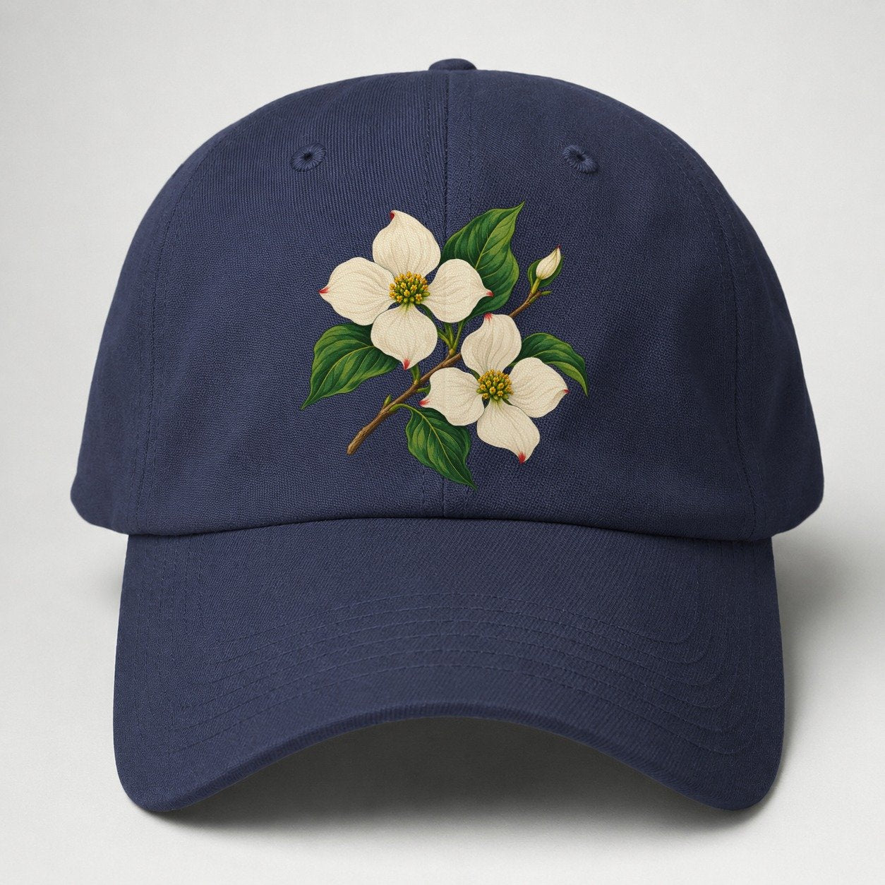 British Columbia Pacific Dogwood Bloom Canada Cultural Icons Baseball Cap – Twilight Navy