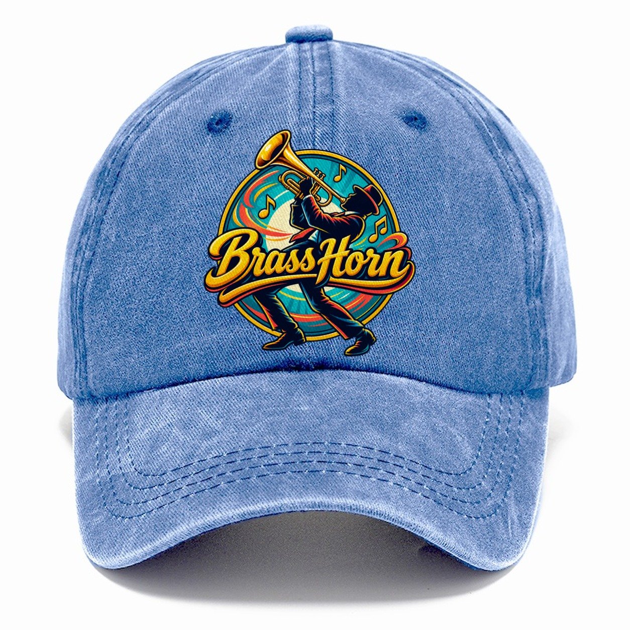 Brass Horn Crest Music Instruments Classic Cap – Summer Sky