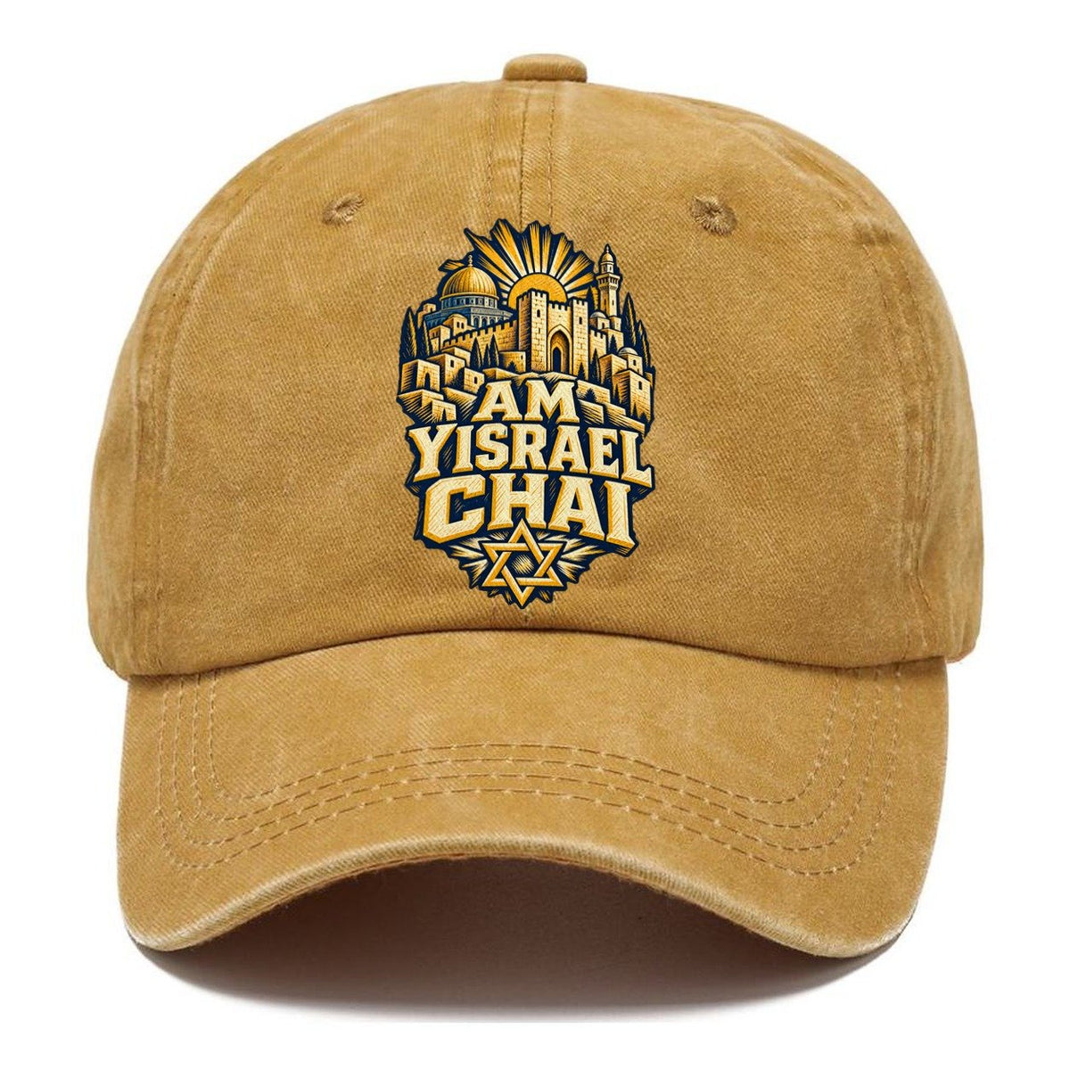 Woodcut Print Am Yisrael Chai Classic Cap – Golden Harvest