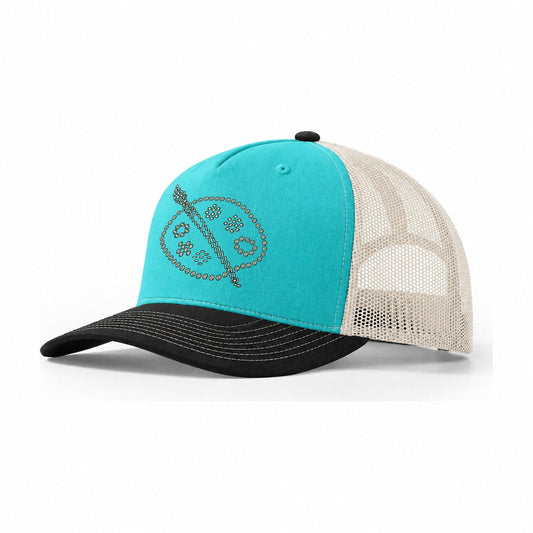 Brush Palette Arc Trucker Hat – Aqua Black White