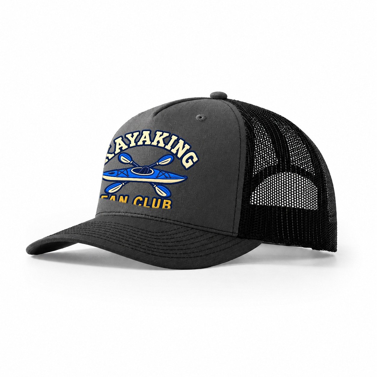 Kayaking Fan Club Trucker Hat – Dark Grey Black