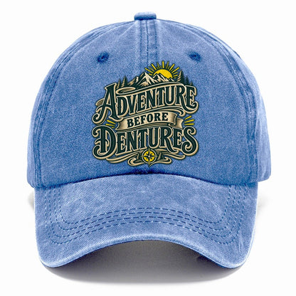 Adventure Before Dentures Retired Living Classic Cap – Summer Sky