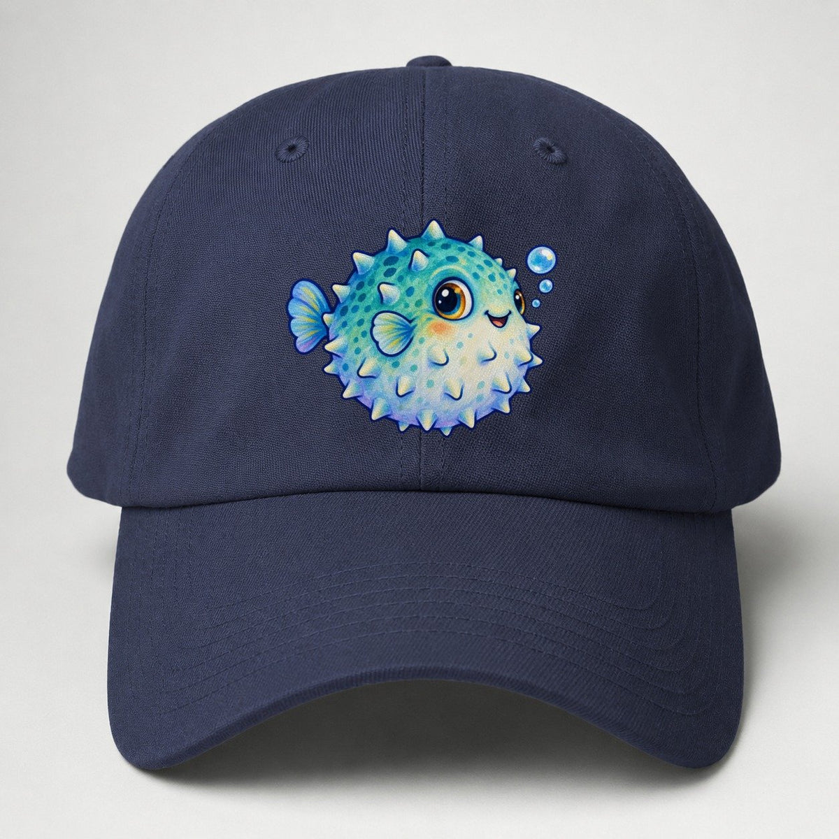 Pufferfish Side Puff Sea Sprite Baseball Cap – Twilight Navy