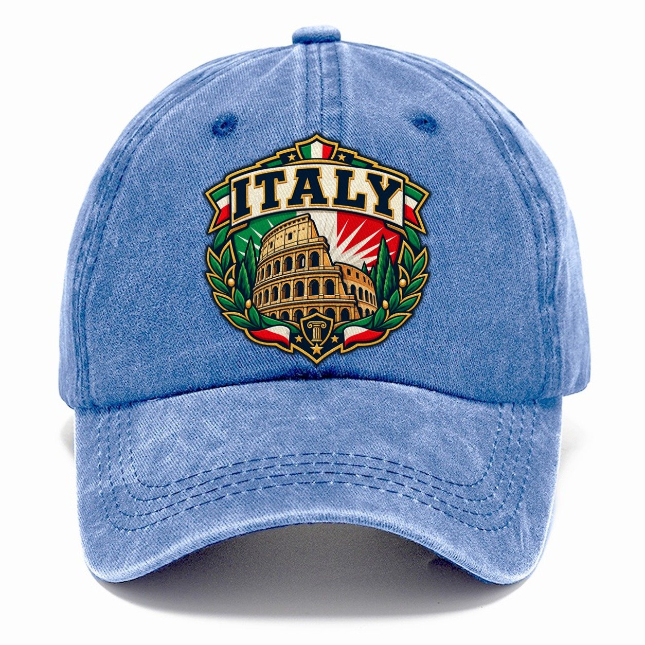 Italy Retro Badge Country Logos Classic Cap – Summer Sky