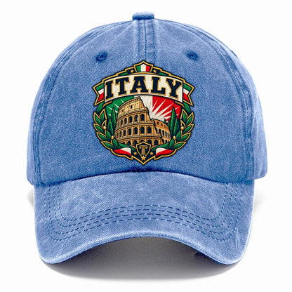 Italy Retro Badge Country Logos Classic Cap – Summer Sky