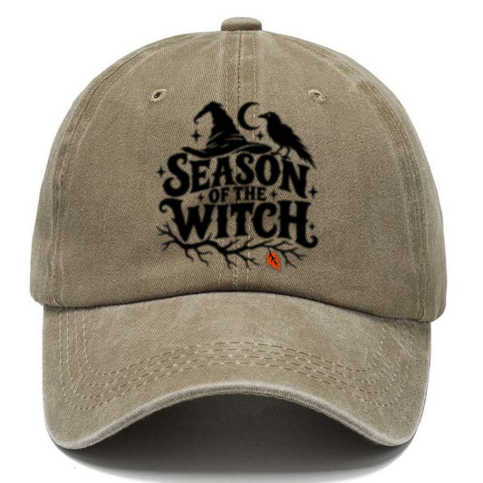 Season Of The Witch Slogan Witch Magic Classic Cap – Warm Sand