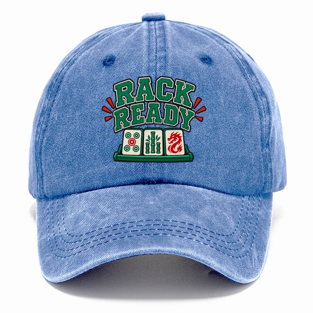 Rack Ready Mahjong Game Night Classic Cap – Summer Sky