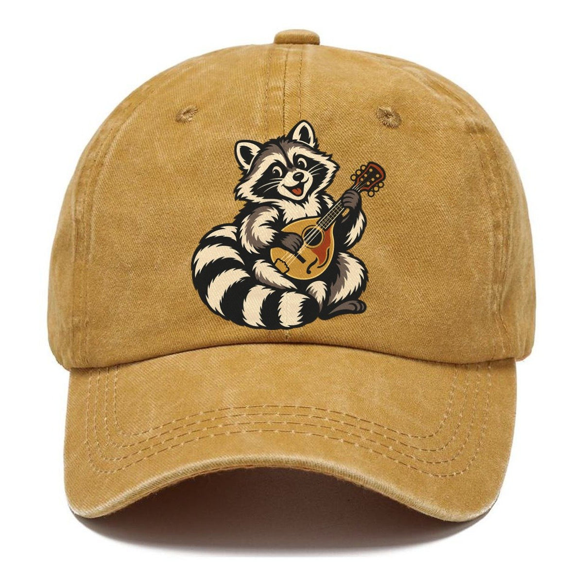 Raccoon Mandolin Picker Sundown Familiars Classic Cap – Golden Harvest