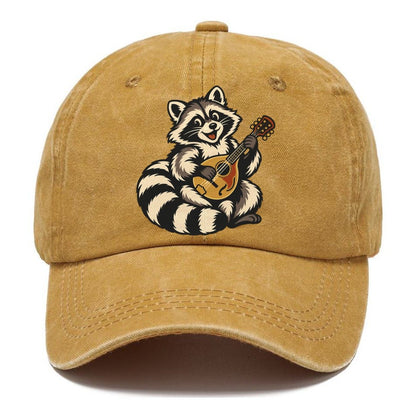 Raccoon Mandolin Picker Sundown Familiars Classic Cap – Golden Harvest
