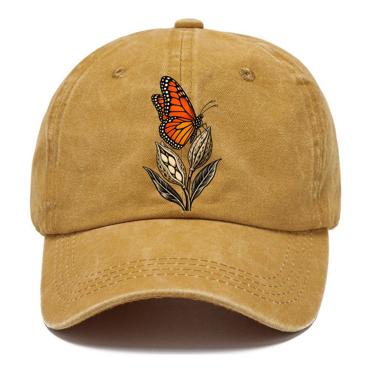 Monarch Butterfly on Milkweed Pods Classic Cap – Golden Harvest