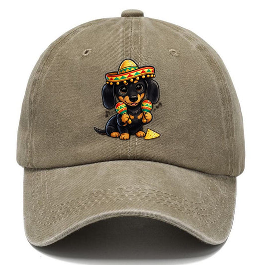 Dachshund Cinco De Mayo Fiesta Classic Cap – Warm Sand