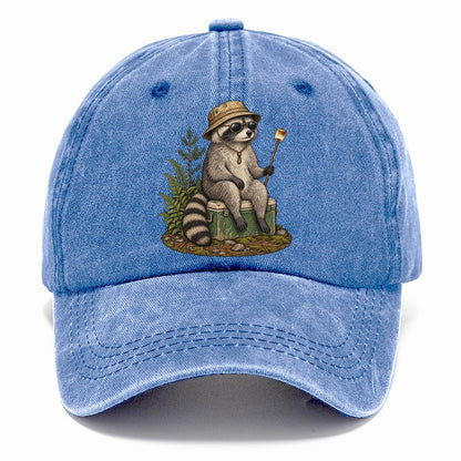 Raccoon Marshmallow Slow Camp Club Classic Cap – Summer Sky