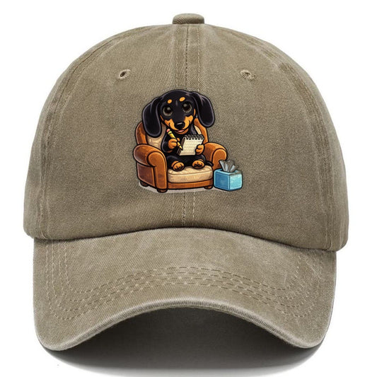 Dachshund Therapist Listening Classic Cap – Warm Sand