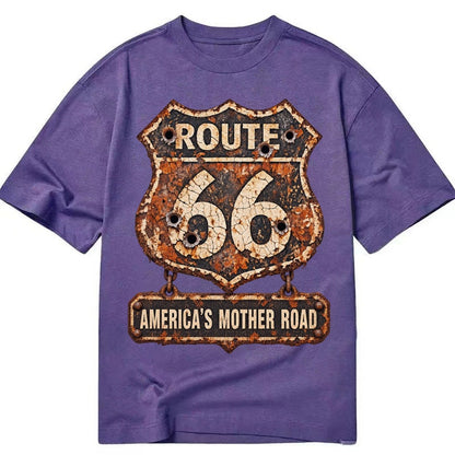 Route 66 Weathered Classic T-shirt – Purple