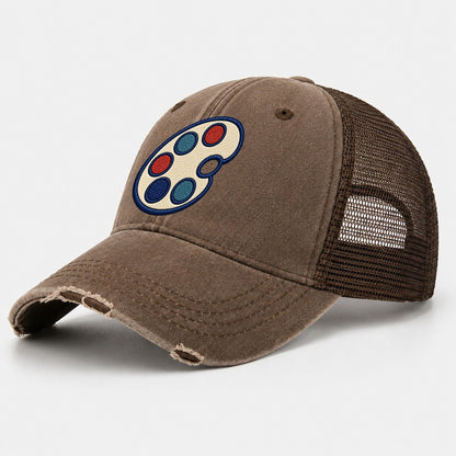 Painter Palette Tiny Solo Marks Washed Trucker Hat – Coffee