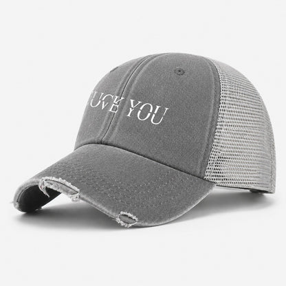 fucklove-you-classic Washed Trucker Hat – Grey