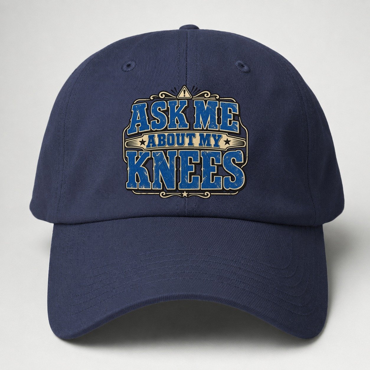 Ask Me About My Knees American Wit Baseball Cap – Twilight Navy
