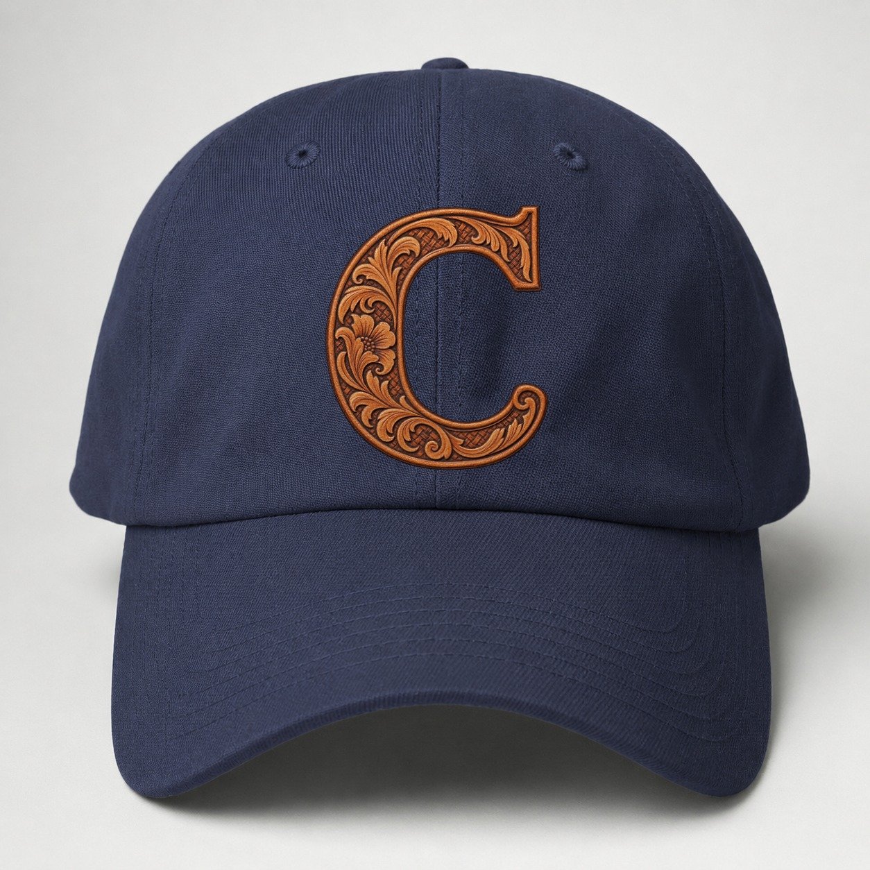 Tooled Leather C Monogram Baseball Cap – Twilight Navy