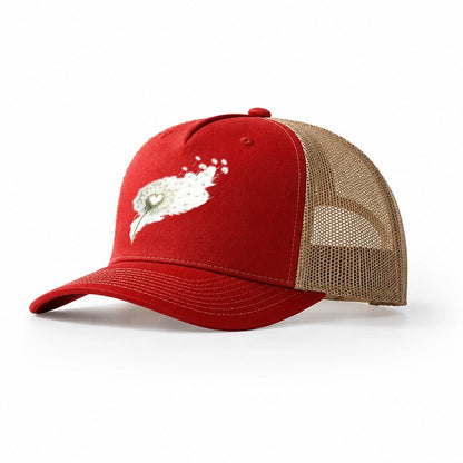 Claddagh Symbol Washed Trucker Hat – Red Khaki
