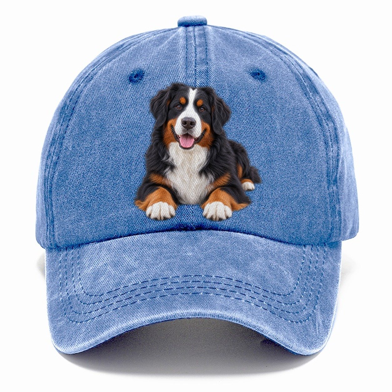 Bernese Mountain Dog Lying Down Top Breeds Classic Cap – Summer Sky