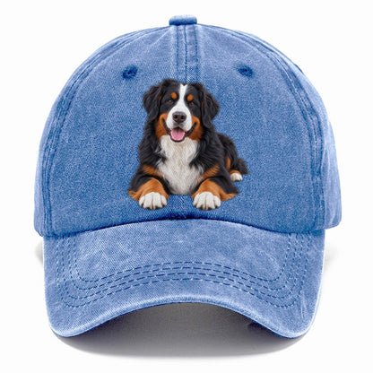 Bernese Mountain Dog Lying Down Top Breeds Classic Cap – Summer Sky