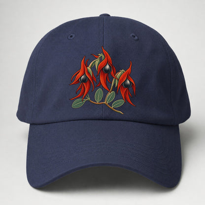 South Australia Sturt Desert Pea Cluster Australia Cultural Icons Baseball Cap – Twilight Navy