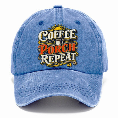 Coffee Porch Repeat Retired Living Classic Cap – Summer Sky