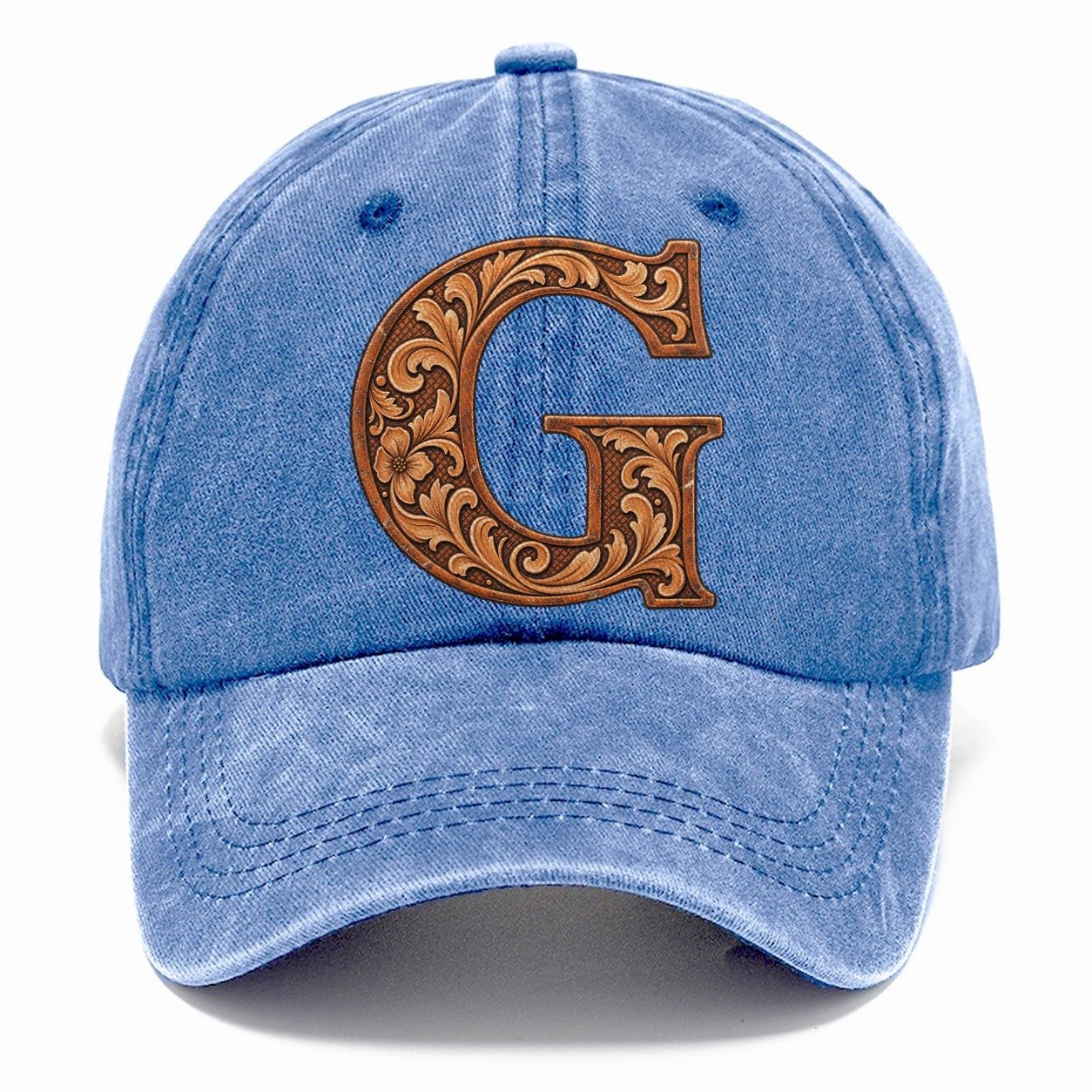 Tooled Leather G Monogram Classic Cap – Summer Sky