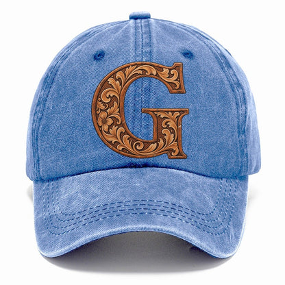 Tooled Leather G Monogram Classic Cap – Summer Sky