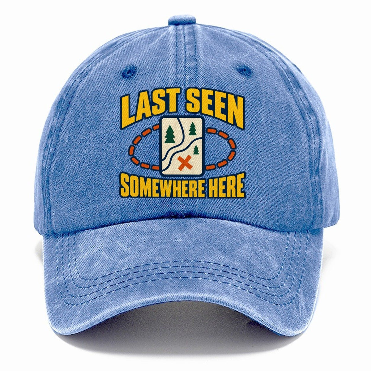 Last Seen Somewhere Here Disc Golf Classic Cap – Summer Sky