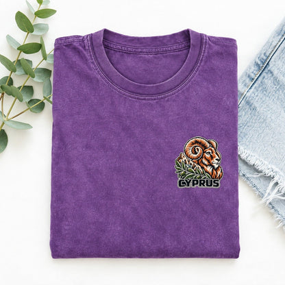 Cyprus Country Pride Left Chest Vintage T-shirt – Purple