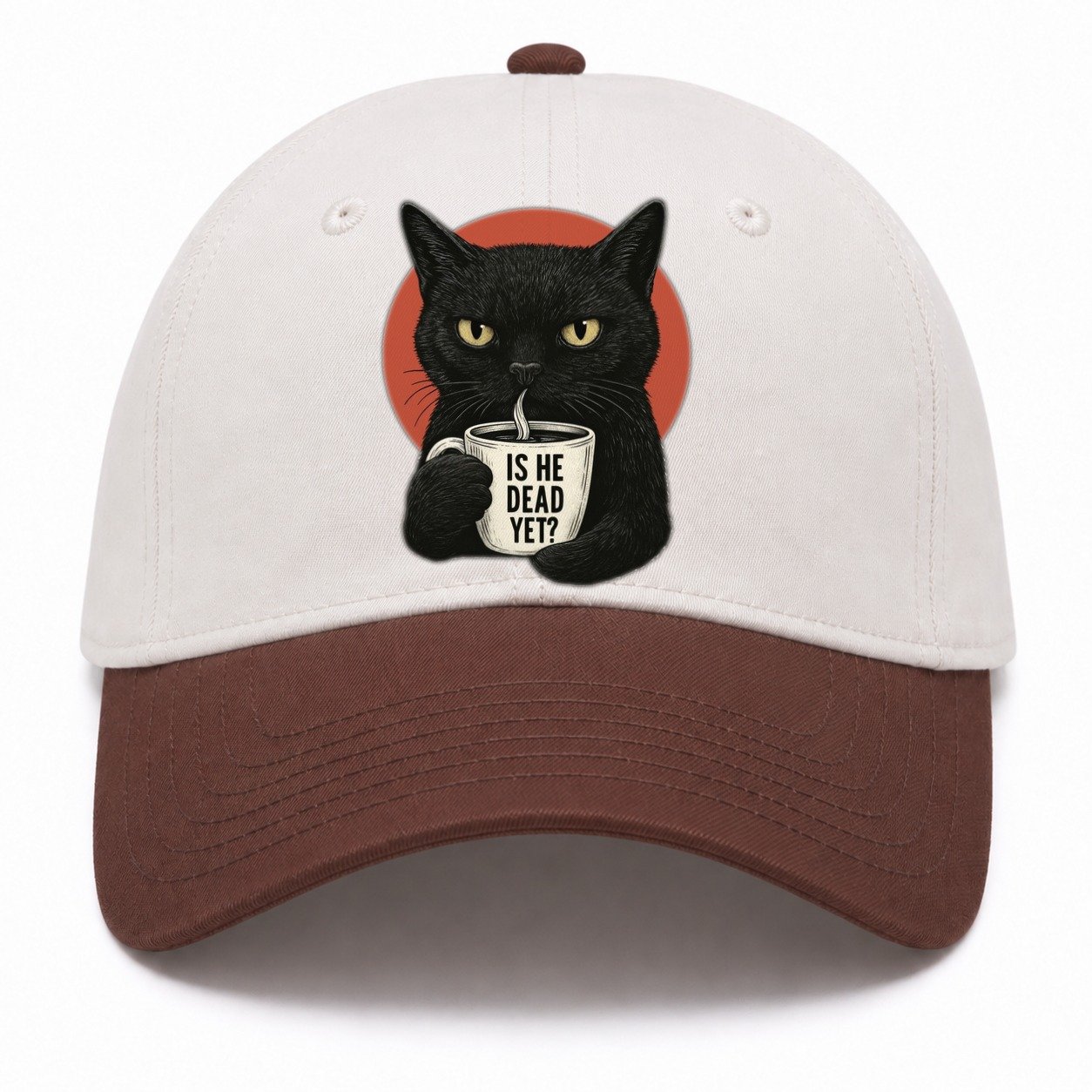 Is He Dead Yet Cat Two Tone Cap – Brown