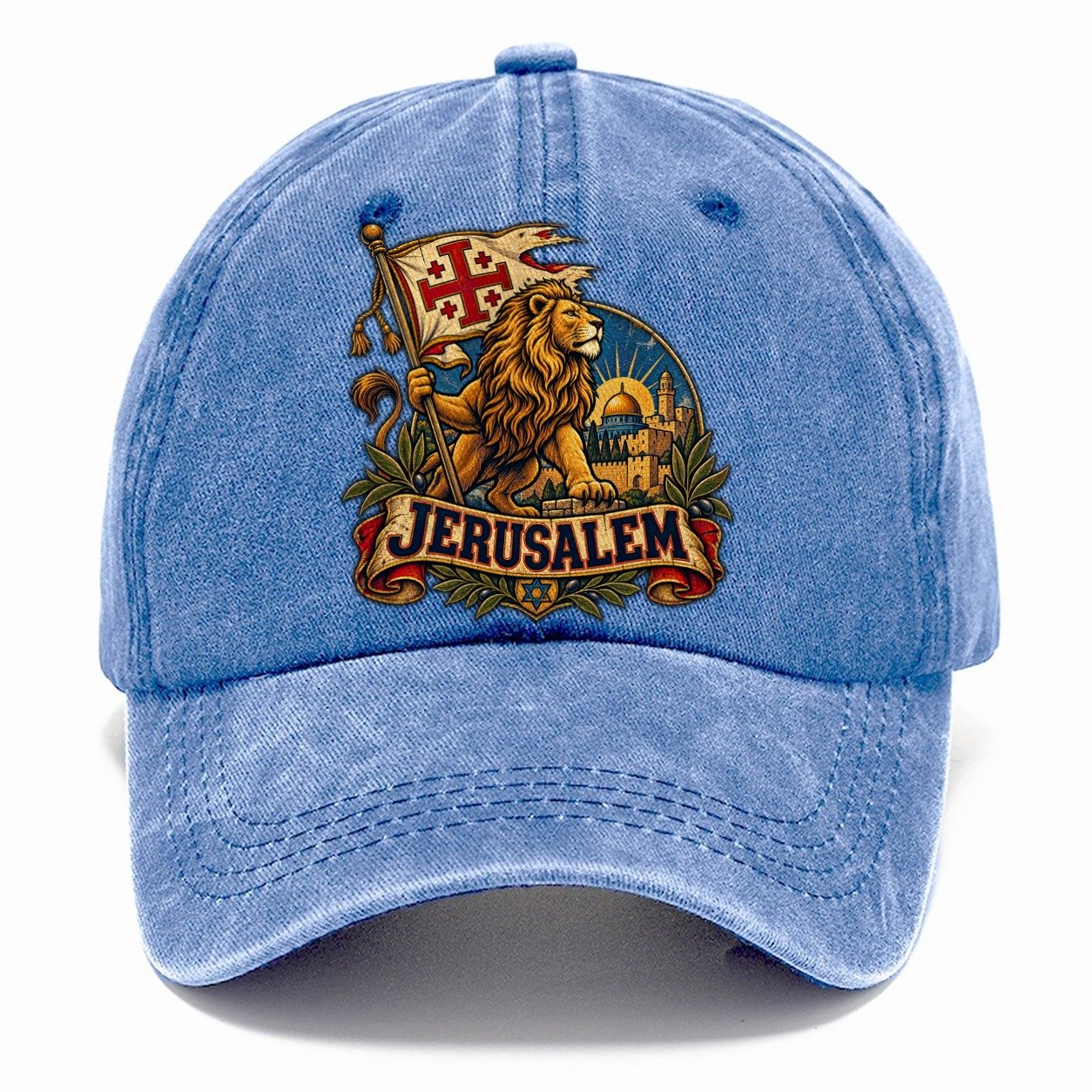 Lion With Jerusalem Banner Jerusalem Classic Cap – Summer Sky