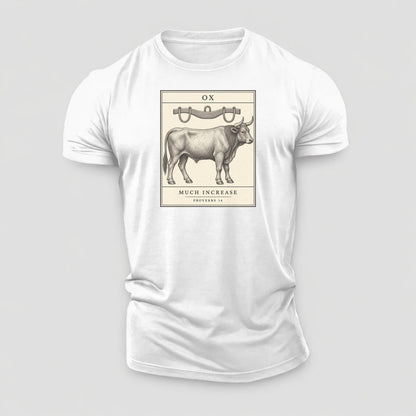 Ox Specimen Plate Creature Canticle Cotton T-Shirt – White