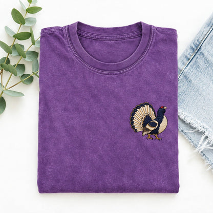 Capercaillie Fan Turn Left Chest Vintage T-shirt – Purple