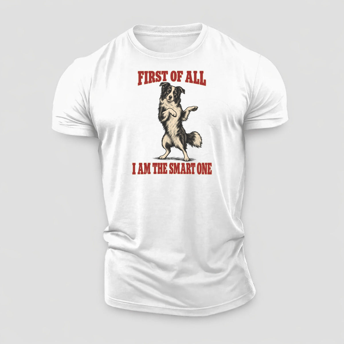 Border Collie Dog Declarations Cotton T-Shirt – White