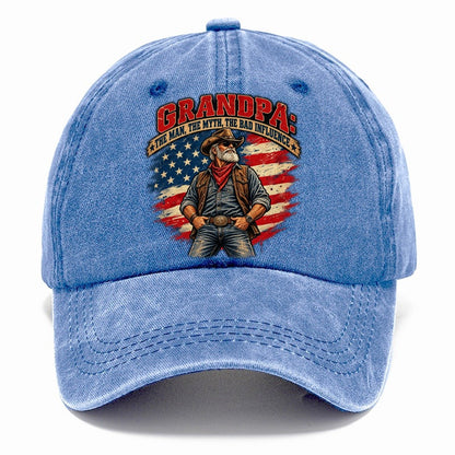 Grandpa The Man The Myth The Bad Influence Old Man Strong Classic Cap – Summer Sky