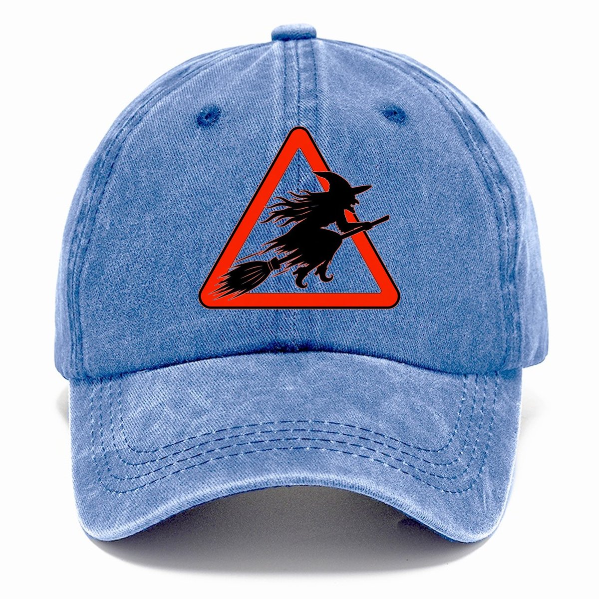 Witch Crossing Warning Sign Classic Cap – Summer Sky