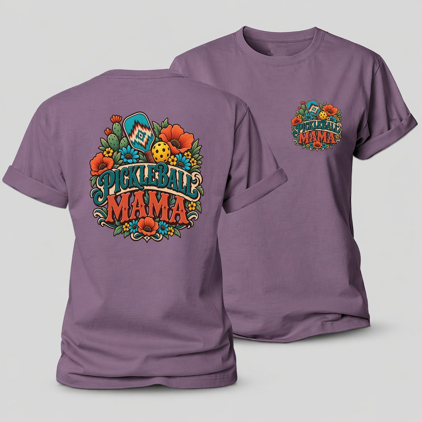 Pickleball Mama Pickleball Life Women's Cotton T-Shirt – Purple