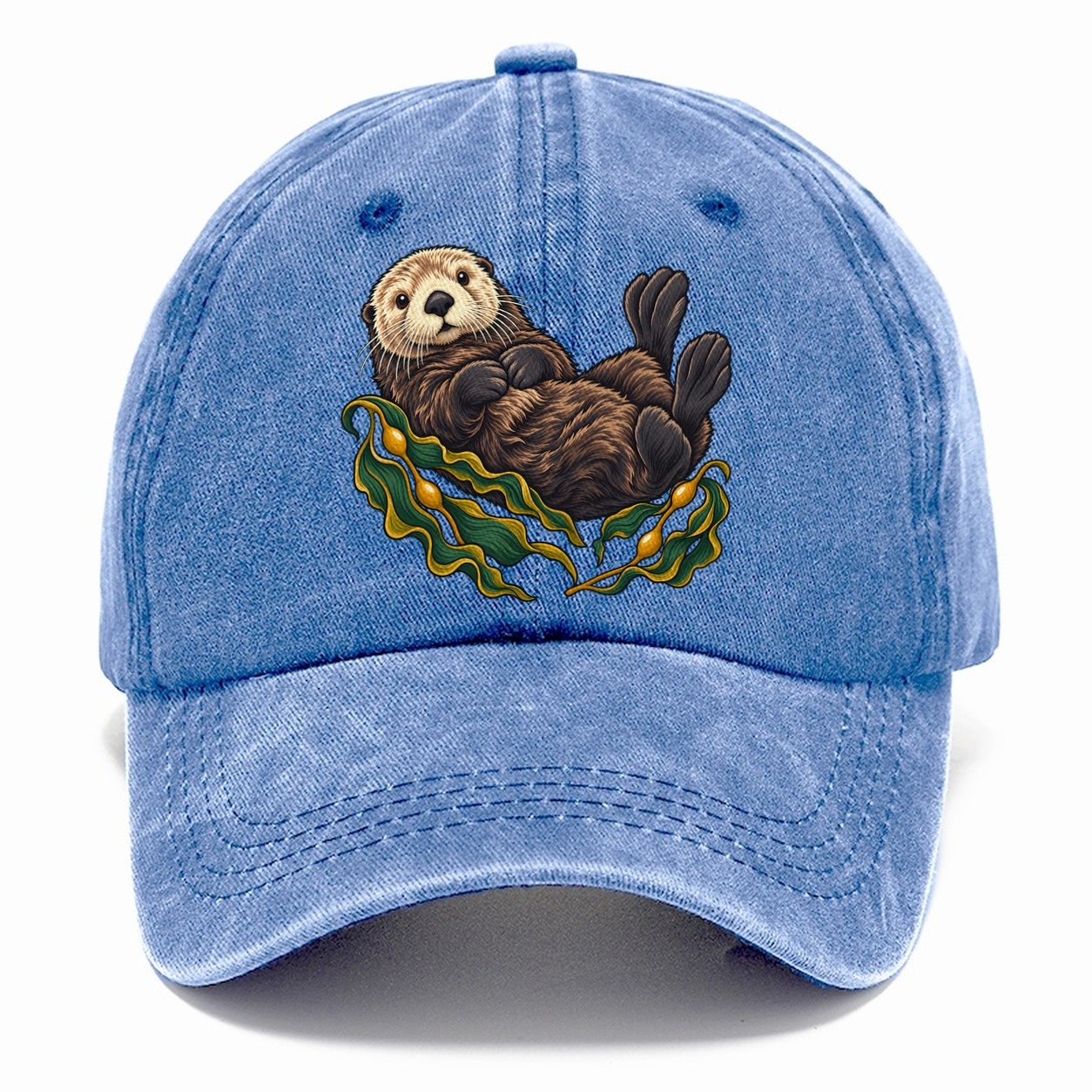 Sea Otter And Bull Kelp Canada Cultural Icons Classic Cap – Summer Sky