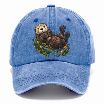 Sea Otter And Bull Kelp Canada Cultural Icons Classic Cap – Summer Sky